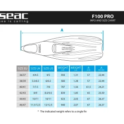 SEAC Aletas de buceo F100 Pro