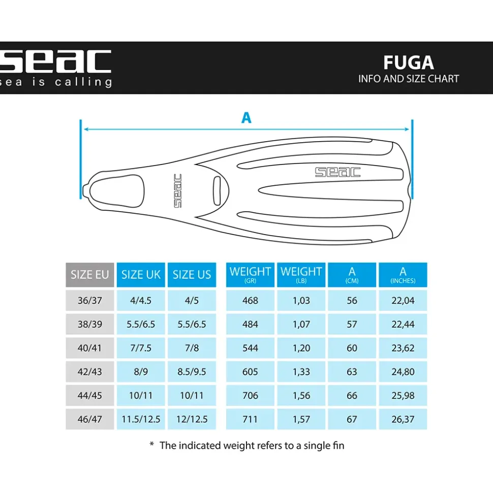 SEAC Aletas de buceo Fuga