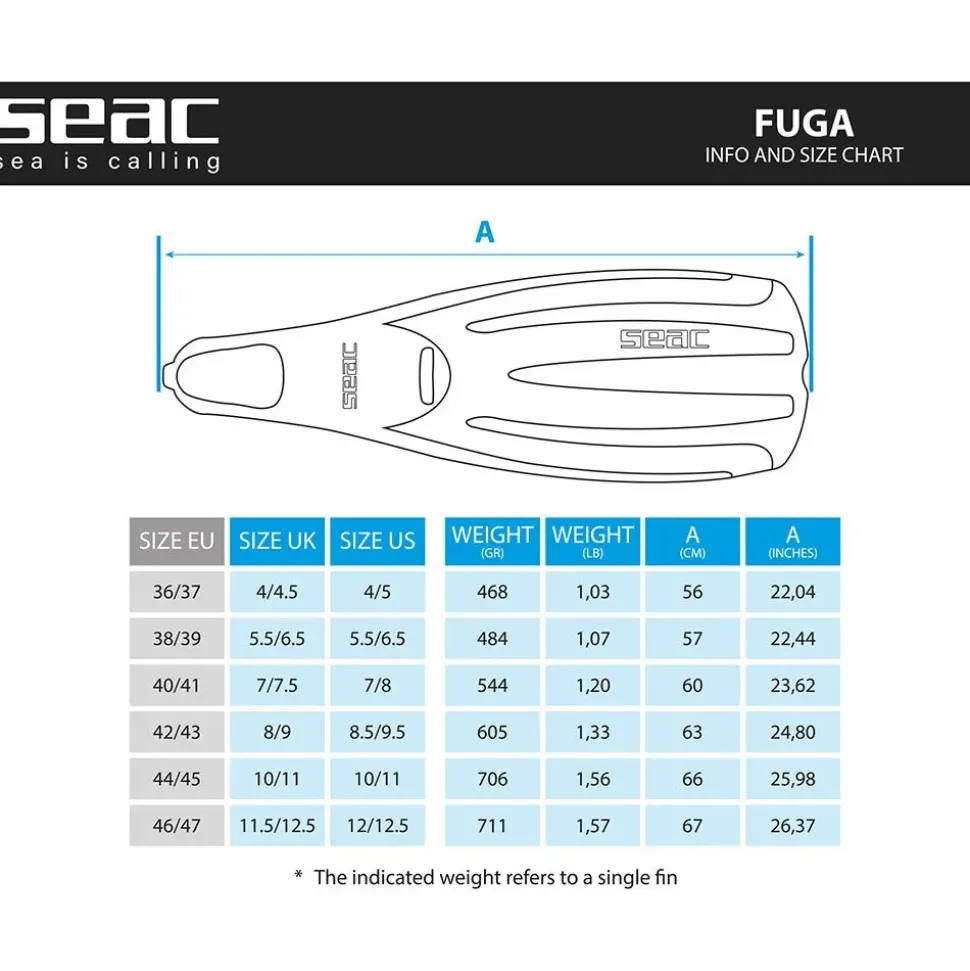 SEAC Aletas de buceo Fuga