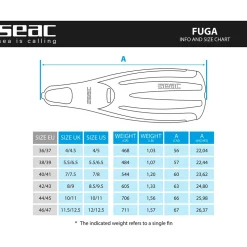 SEAC Aletas de buceo Fuga