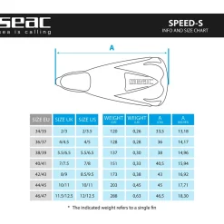 SEAC Aletas de buceo Speed S
