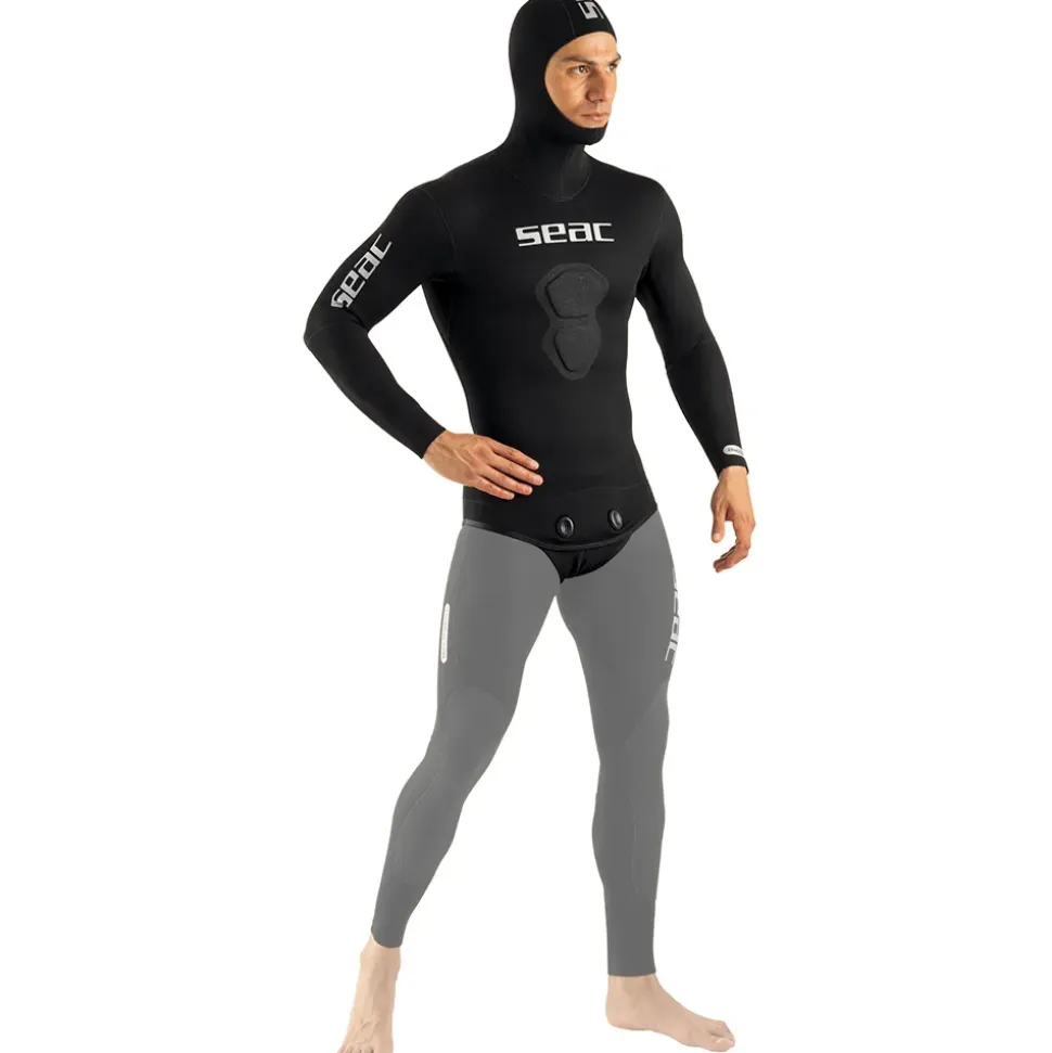SEAC Chaqueta de pesca submarina Black Shark Open Cell 7 mm