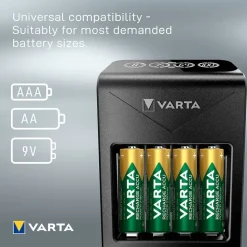 Varta Cargador LCD Pug+ con 4 pilas AA de 2100 mAh