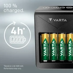 Varta Cargador LCD Pug+ con 4 pilas AA de 2100 mAh
