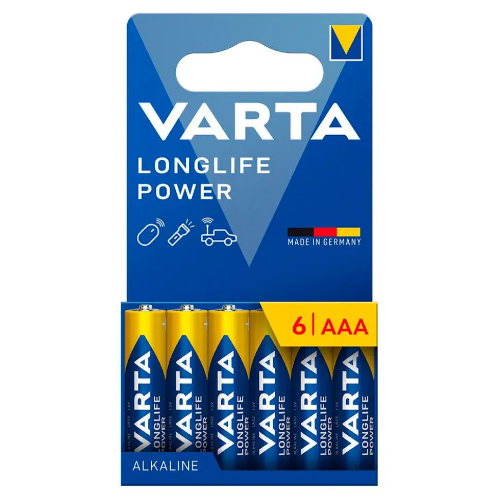 Varta Pilas alcalinas Longlife Power AAA-LR03 6 unidades