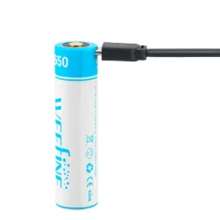 Weefine Batería 18650 USB-C 3.7V 3400mAh