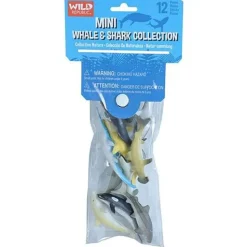 Wild Republic Colección de Figuras Mini Ballena y Tiburón